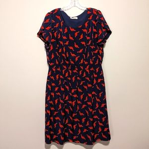 Womens Size 2X Peach Love California Modcloth Oh My Gosh! Dinosaur Dress